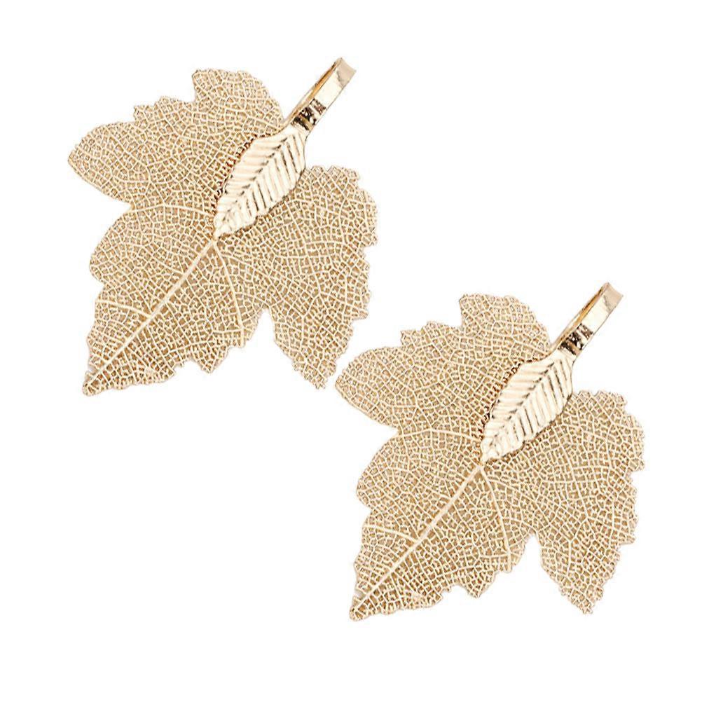 Copper Plating Pendant Maple Leaf Grain Hanging Charm for Jewelry 2Pcs