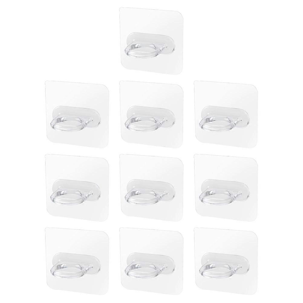 Bathroom Hook Rack Transparent Self Adhesive Wall Hanging Hook for Storage 10Pcs