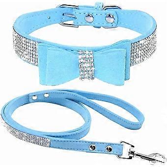 Sød, blændende, funklende, elegant, fancy, blødt ruskind, bling, rhinsten, krystal, juveler, kæledyr, kat, hund, hvalp, halsbånd, hundesnor, kombinationssæt