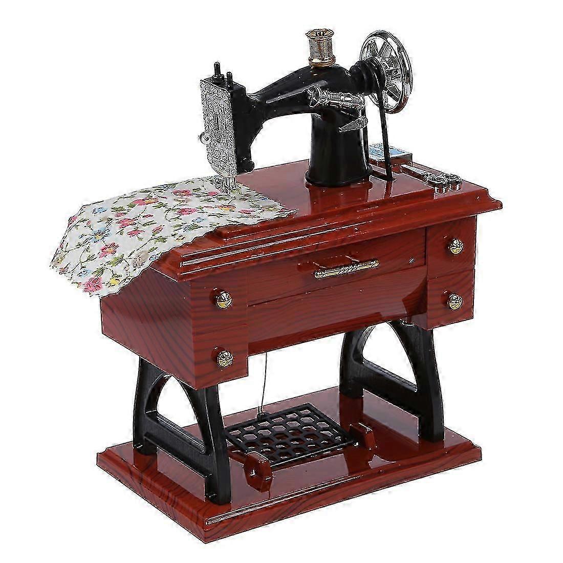 Clockwork Vintage Mini Sewing Machine Style Mechanical Music Box