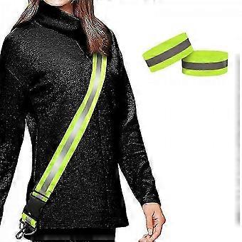 Ceinture réfléchissante pour marcher la nuit Équipement de course réfléchissant haute visibilité Marche de nuit pour hommes femmes enfants ceinture réfléchissante avec 2 pièces réfléchissant ar