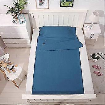 Lichtgewicht linnen slaapzakvoering voor kamperen, reizen en hostels, ademende en huidvriendelijke stof, blauw 83 x 70,86 inch