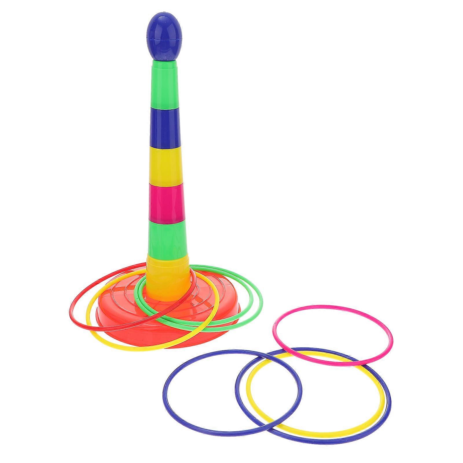 Parent-child Colorful Plastic Ring Toss Game Set (Random Color)