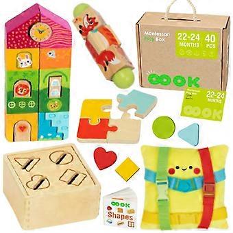 TOOKY TOY Låda XXL Montessori Pedagogisk Låda 7 i 1 Sensorisk 22-24 Månader