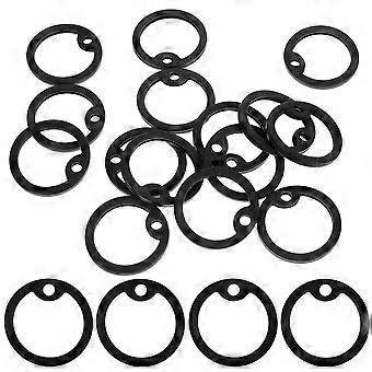 15pcs Professional Dog ID Tag Silencers Silicone Dogtag Silencer Useful Mute Circle for Pet Dog Cat (Black)