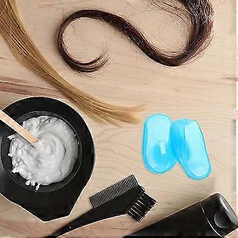 Waterproof Silicone Ear Covers for Shower, Hair Dye, and Hair Perm - Reusable Ear Protectors, 1 Pair, Blue