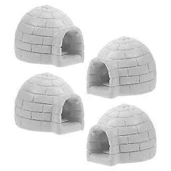 Polar Mini Igloo Toys Verklighetstrogna Ishusfigurer för Mikrolandskap 4 st