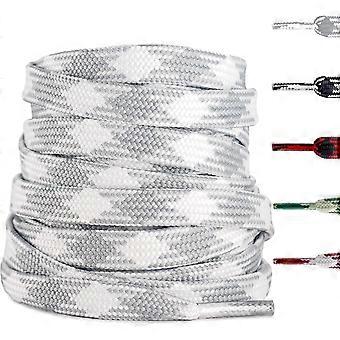Colored Flat Shoe Laces for Sneakers, 5/16"(8MM) Argyle Shoelaces Replacement