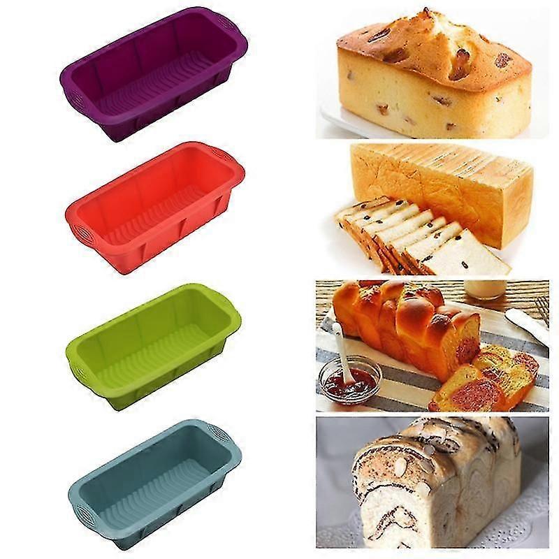 Rectangular Silicone Bread Cake Baking Mold, Food-Grade Non-Stick, Oven Microwave Dishwasher Safe, 9.84x5.2x2.76 Inches