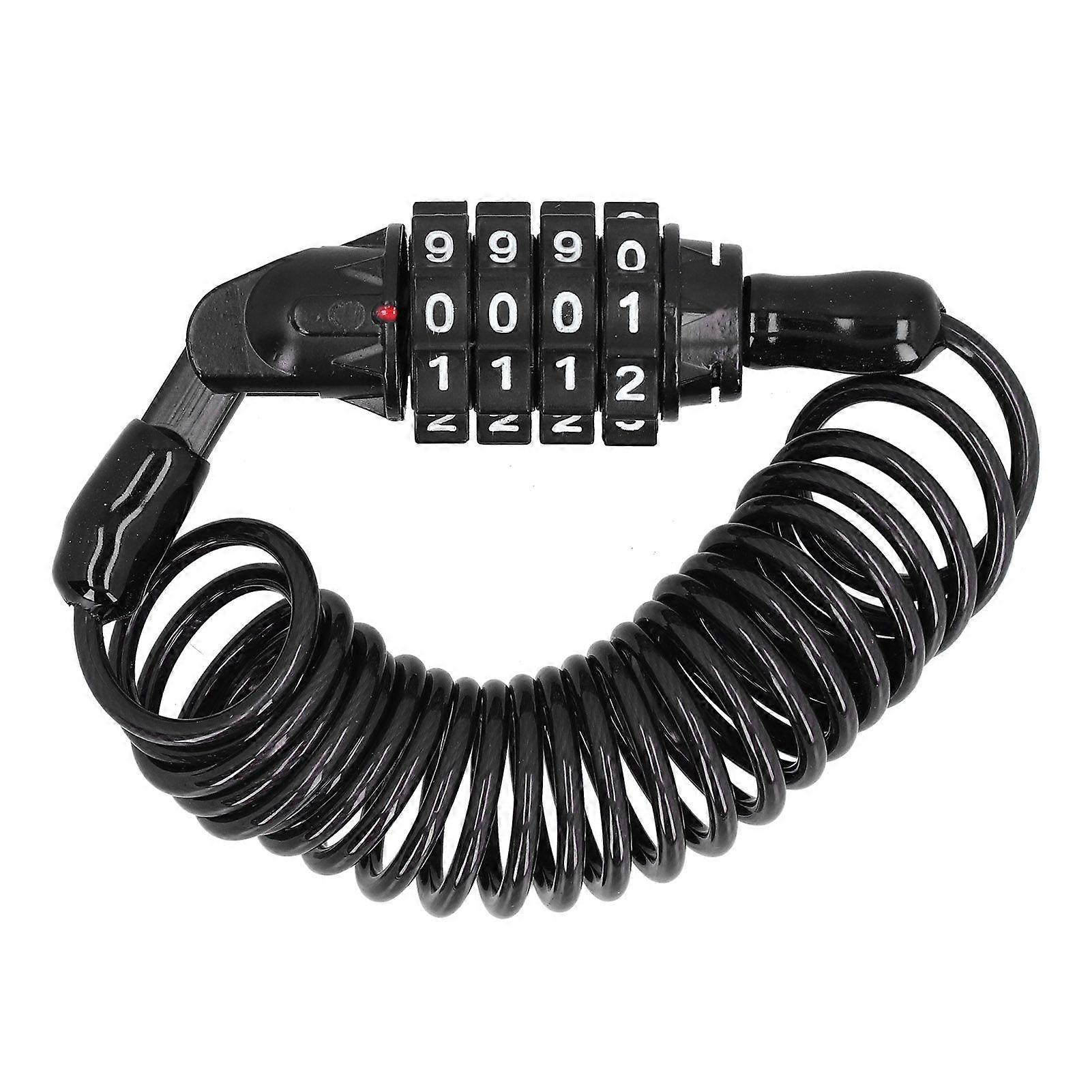 Motorcycle Helmet Cable Lock Multifunctional AntiTheft 4Digit Password Combination Portable(L )
