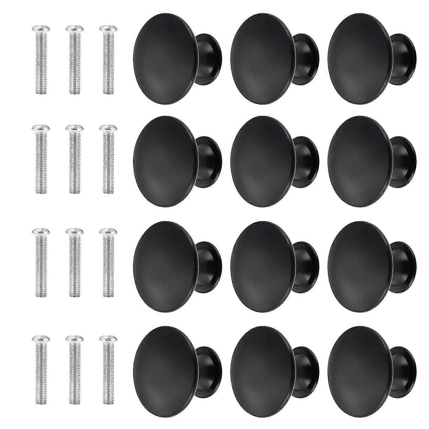 12 Pack Vintage Chic Cupboard Knobs Antique Kitchen Cupboard Pulls 30mm Black