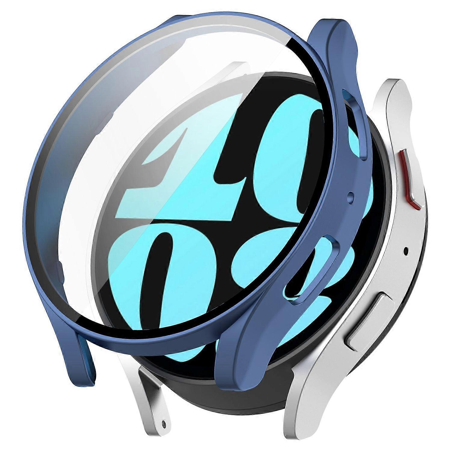 For Samsung Galaxy Watch 6 44mm 360 Degree Smartwatch Protective Case with Glass Blue
