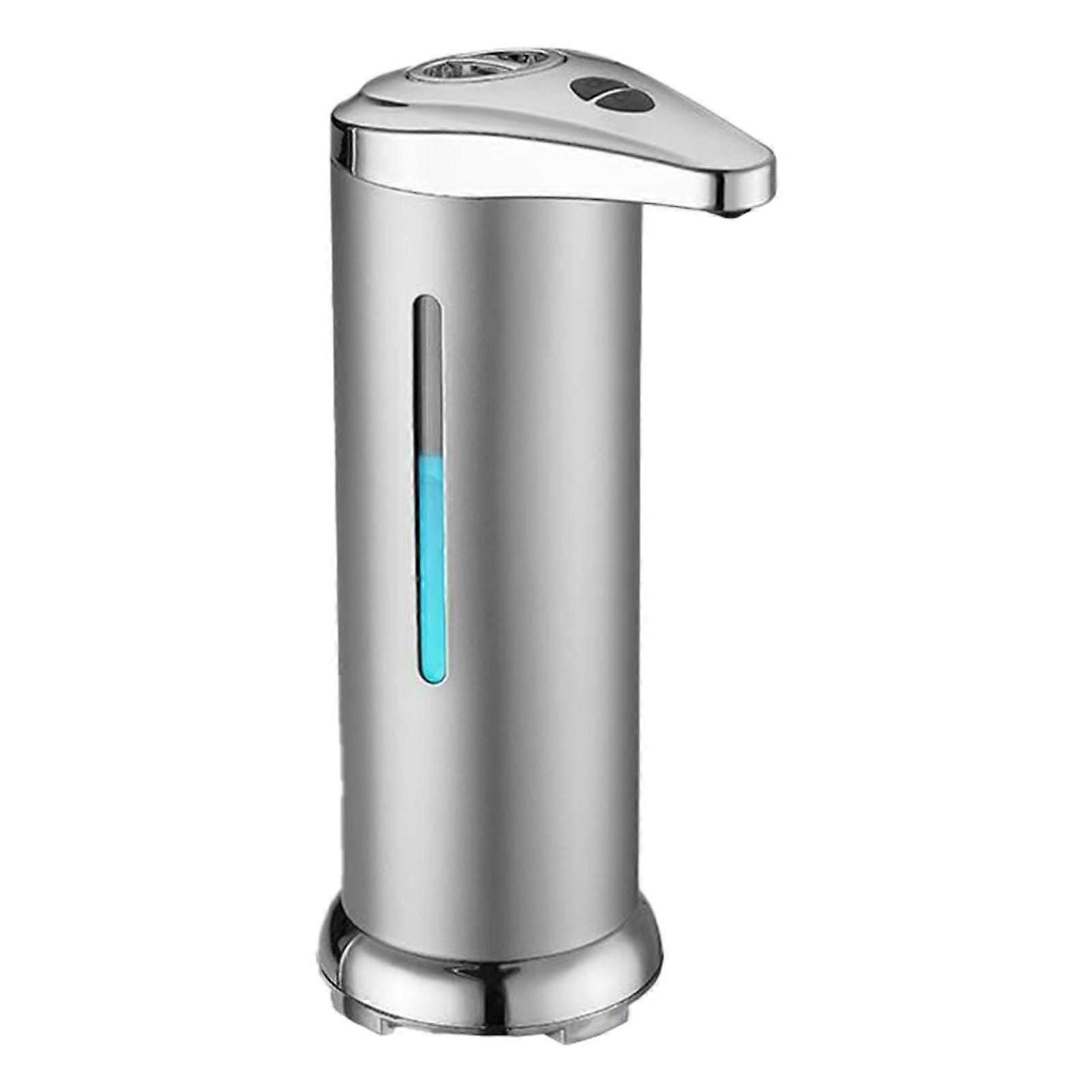 Automatic Soap Dispenser Silver with Smart Motion Sensor, USB Rechargeable and Battery Operated