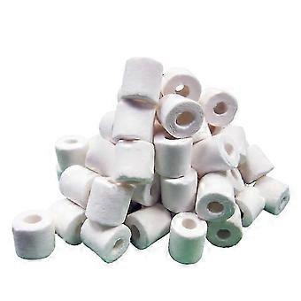 500 g ensiluokkaiset keraamiset biorenkaat - suodatinmateriaali akvaariokaloille, lammikoiden suodattimille, valkoinen, 26-27