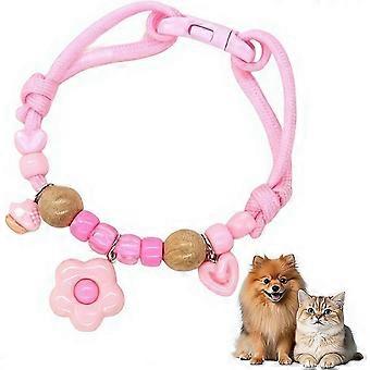 Pet Collar with Safety BuckleVibrant Adjustable Beaded Collars for Cats and Puppy Dogs,3 Sizes