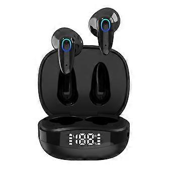 Bluetooth-oortjes, mini digitale displaybediening, draadloze Bluetooth 5.1 HiFi-hoofdtelefoon met LED-ademhalingslampje, oortjes met reflecterende poedercoating.