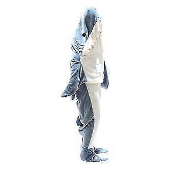 1pc Adult SharkBlanket - Wearable, Warm Winter Hooded Onesie, Funny Sleeping Bag compatible with Slumber Parties, Cozy Playsuit