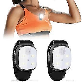2 luces LED para correr con clip para exteriores, recargables por USB, reflectantes, ligeras y pequeñas