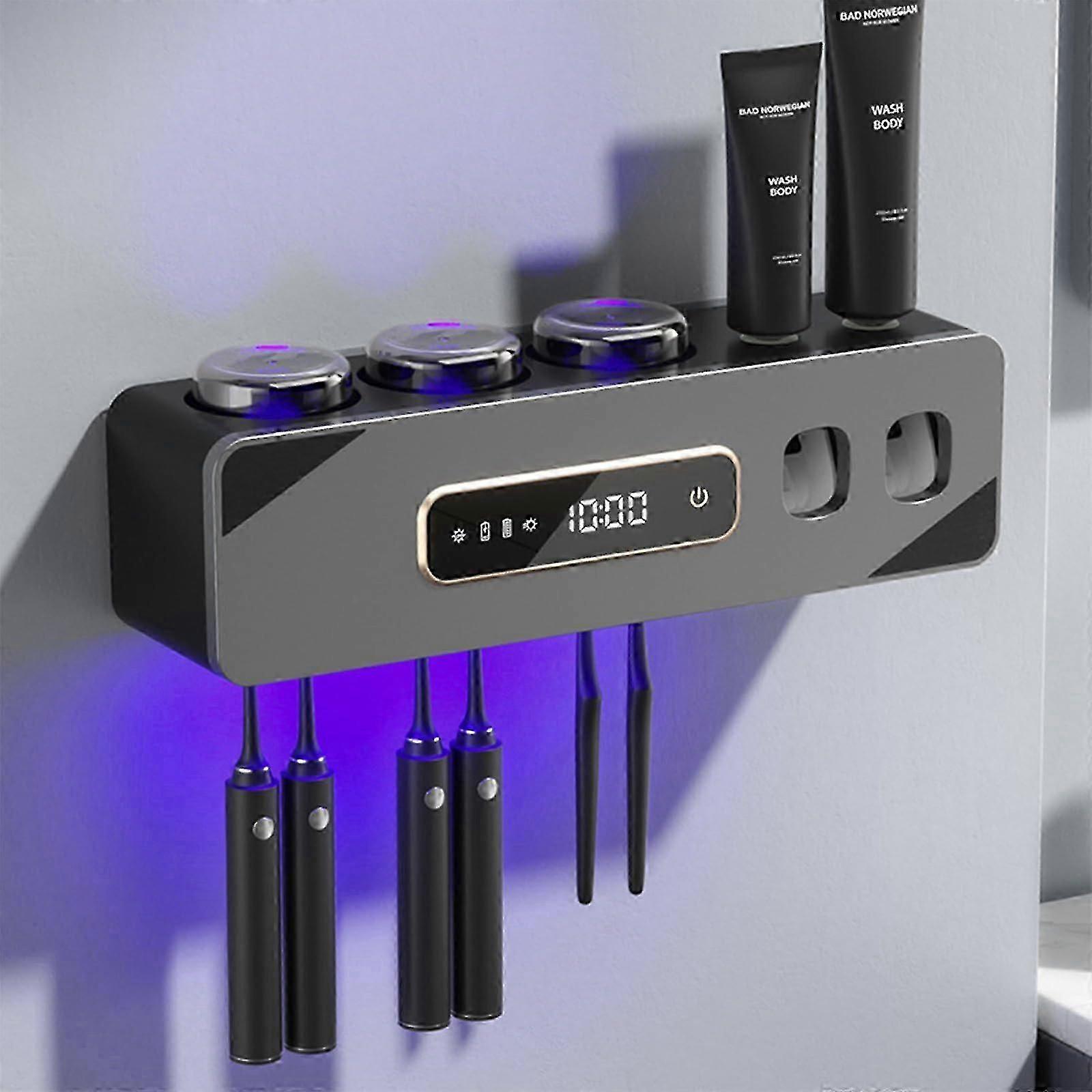 26-27 Automatic Toothbrush Holder for Bathroom Wall Mounted Space Saving Multi-Function 26-27