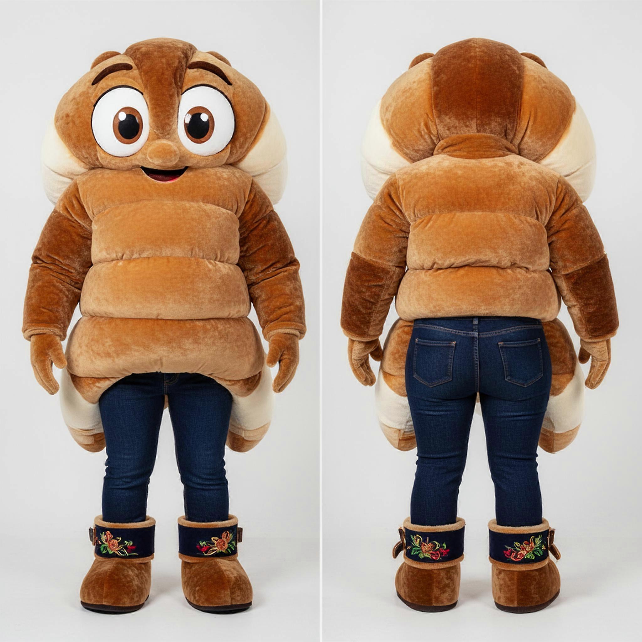 MASTICOT Golden Brown Plush Croissant Mascot