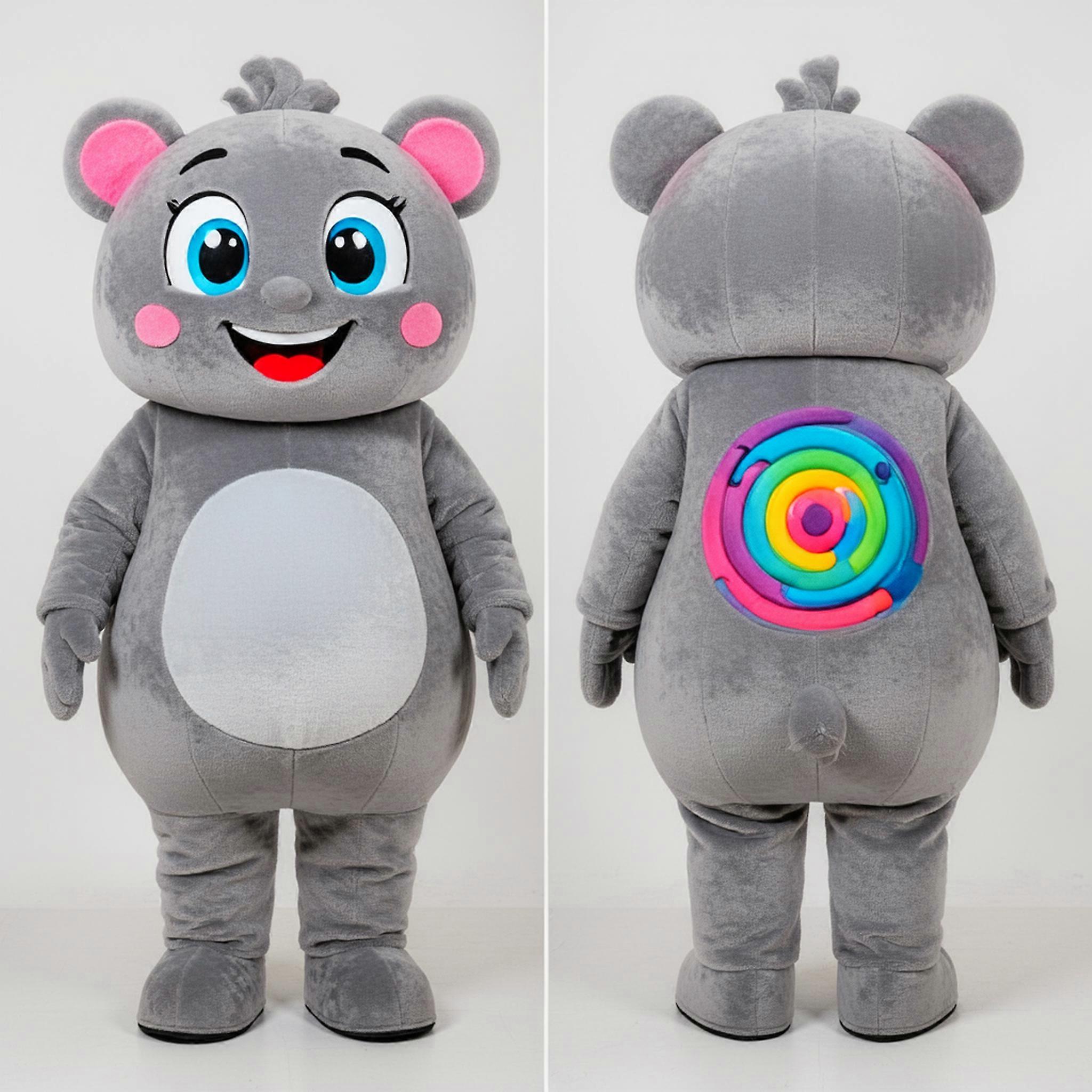 MASTICOT Gray Velvety Gyro Mascot