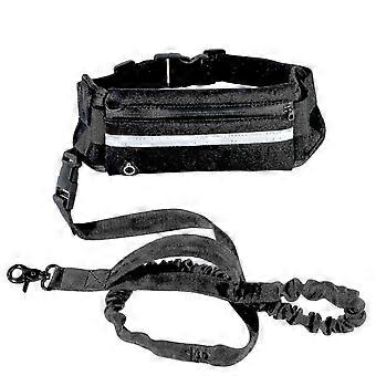 Hands Free Dog Belt Ajustable Running Walking Lead With Wide Back Black 26-27