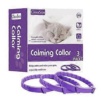 Set van 3 verstelbare, langdurig werkende feromonenhalsbanden voor katten en honden ter verlichting van angst.