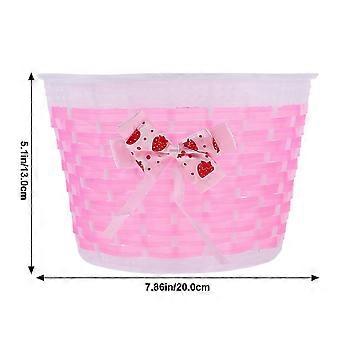 Bike Basket Love Knitted Front Basket for Children Girl with Bowknot 3Pcs