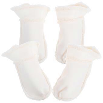 White Plush Shoe Covers Clog Lining for 2Pairs Wearing Sandals Liner