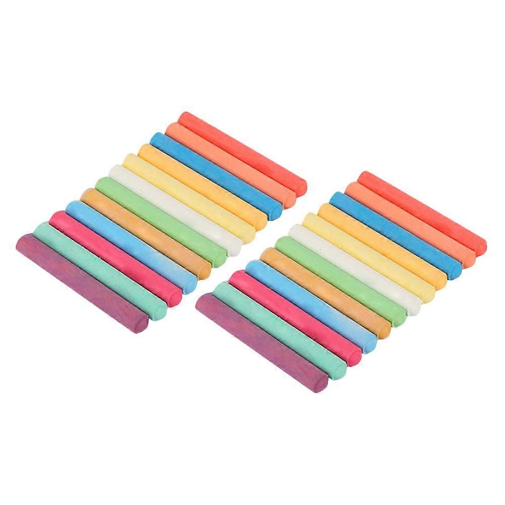 Craies colorées pour tableau noir, sans poussière, pour 2 boîtes de 24 craies pour usage scolaire