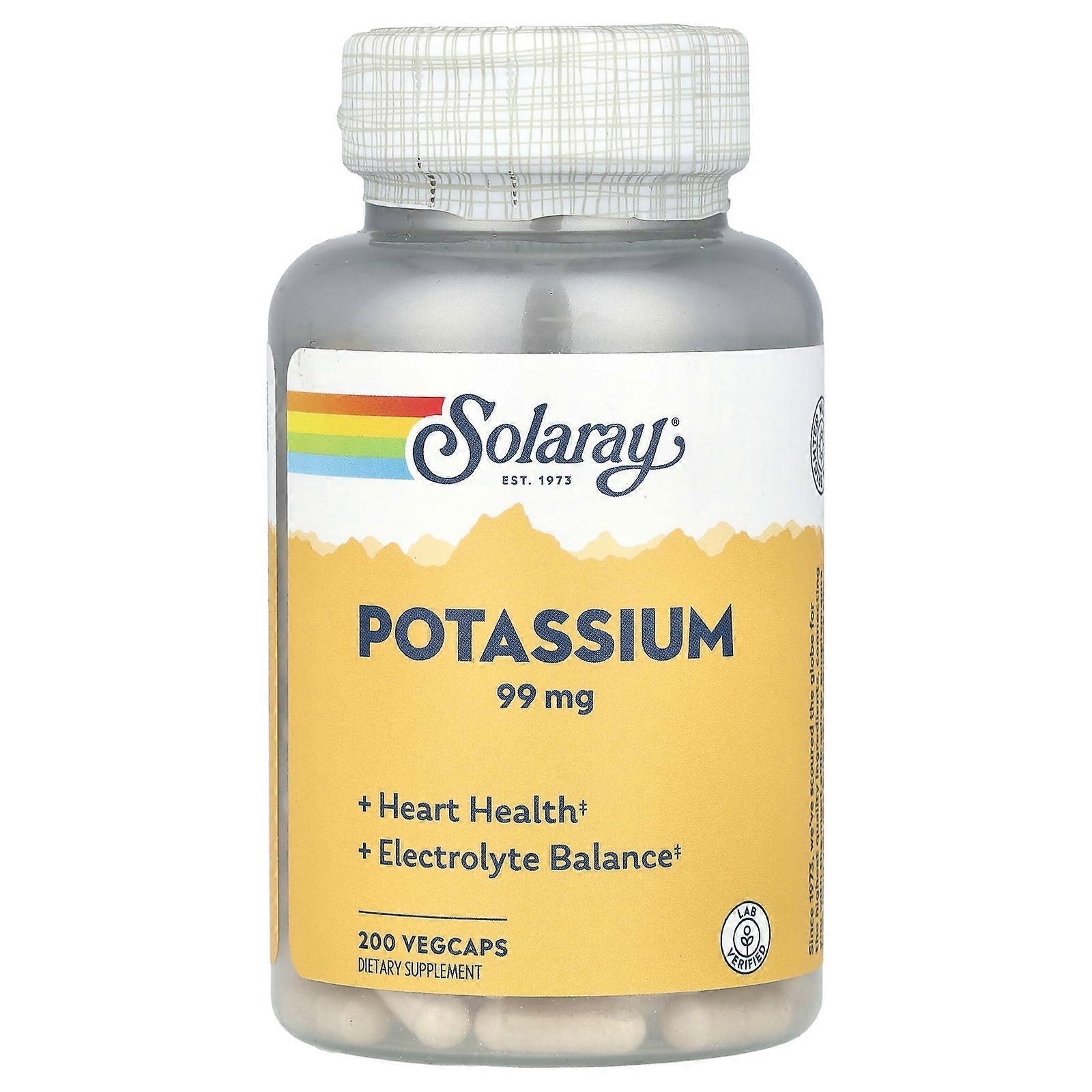 2 x Solaray, Potassium, 99 mg, 200 VegCaps