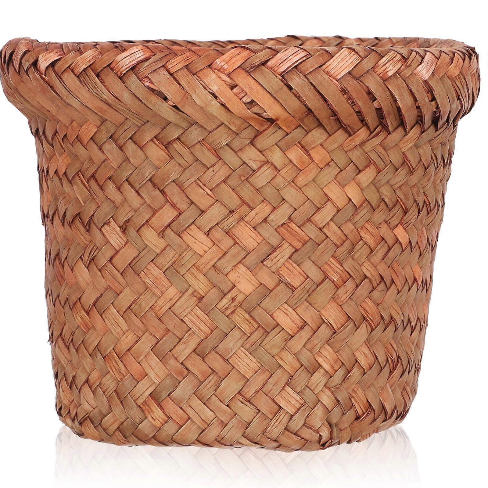 Woven Trash Basket Multi-Function Household Can for Storage Multi-Function Trash Basket