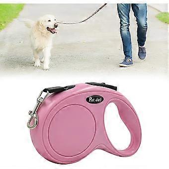 Retractable Dog Leash, 1 Piece, Pink, 5M, Advanced Ergonomic Pet Guiding System
