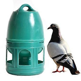 3L Automatic Bird Water Drinker for Pigeons Quails Doves, Gravity Fed Easy Refill Green Dispenser