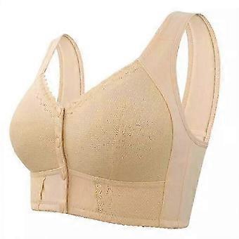 Front Closure Wirefree Breathable Bra, Nylon Spandex, Wider Underband, Wide Shoulder Straps, For Senior Women, Easy Sizing Cup A to G, All Day Support