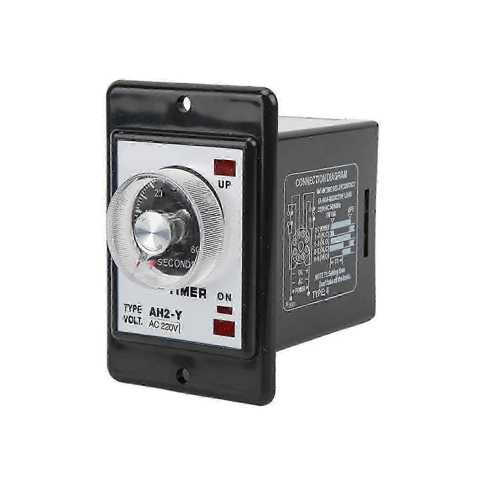 AH2Y 60S Time Relay Small Pointer Time Controller Knob Control Time Relay 8 Feet Timer220VAC