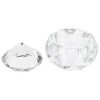 Nail Art Crystal Irregular Cup for Mixing Liquids with Lid for Manicures