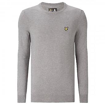 Men's Lyle & Scott Mid Grey Crew Neck Cotton Merino Knit Jumper KN400VC