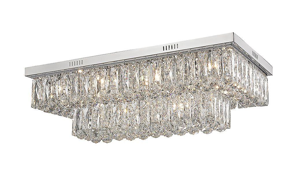 Impex Lilou 12 Light Flush Convertible Ceiling Chrome