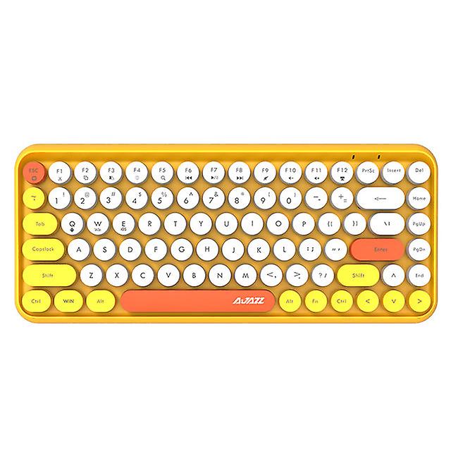 Retro Bluetooth Wireless Keyboard Round Key Cap Typewriter Keyboard 84 Keys Keyboards For Ipad For Macbook Pc Laptop Tablet