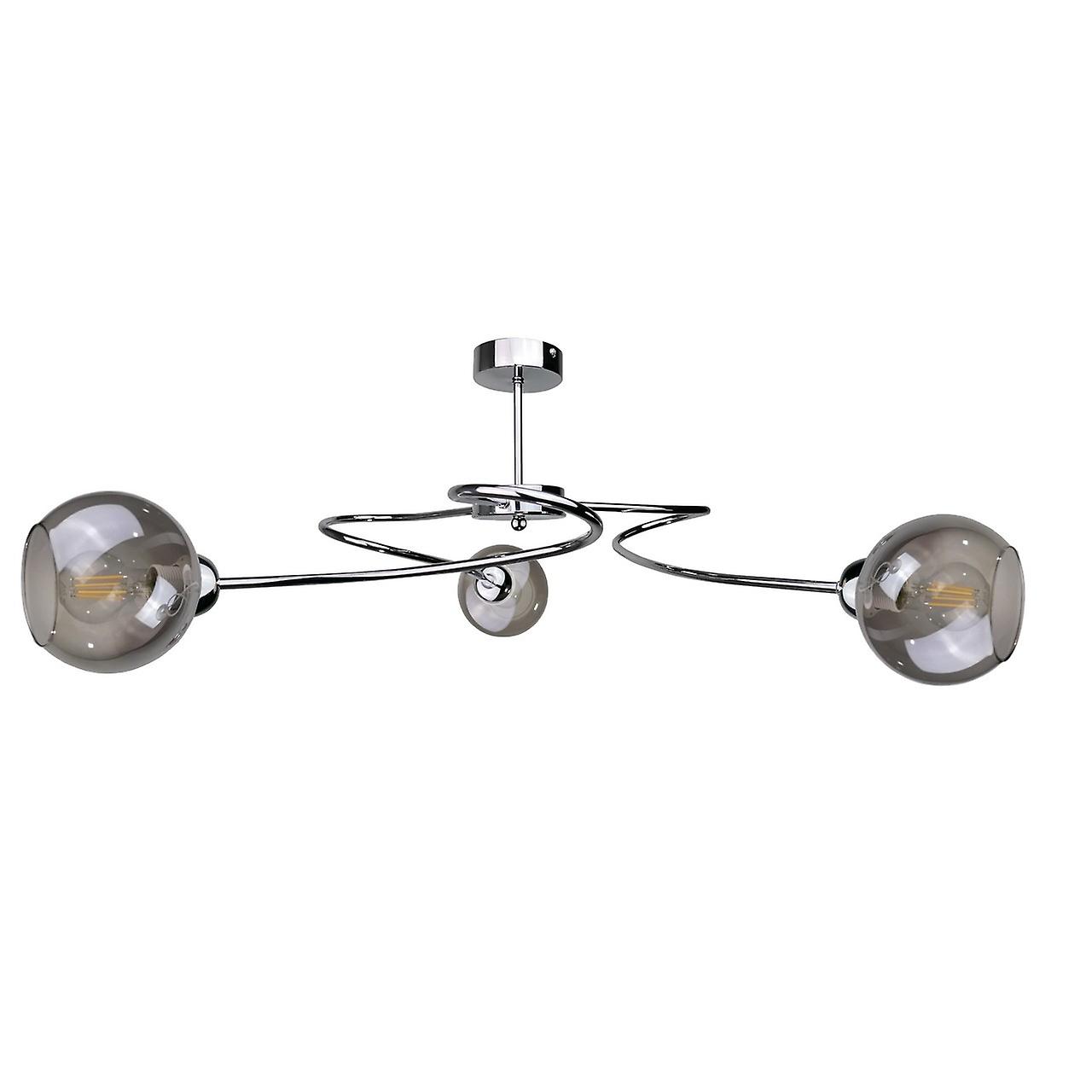 Keter Blom Multi Arm Semi Flush Ceiling Light Silver, 65cm, 3x E27