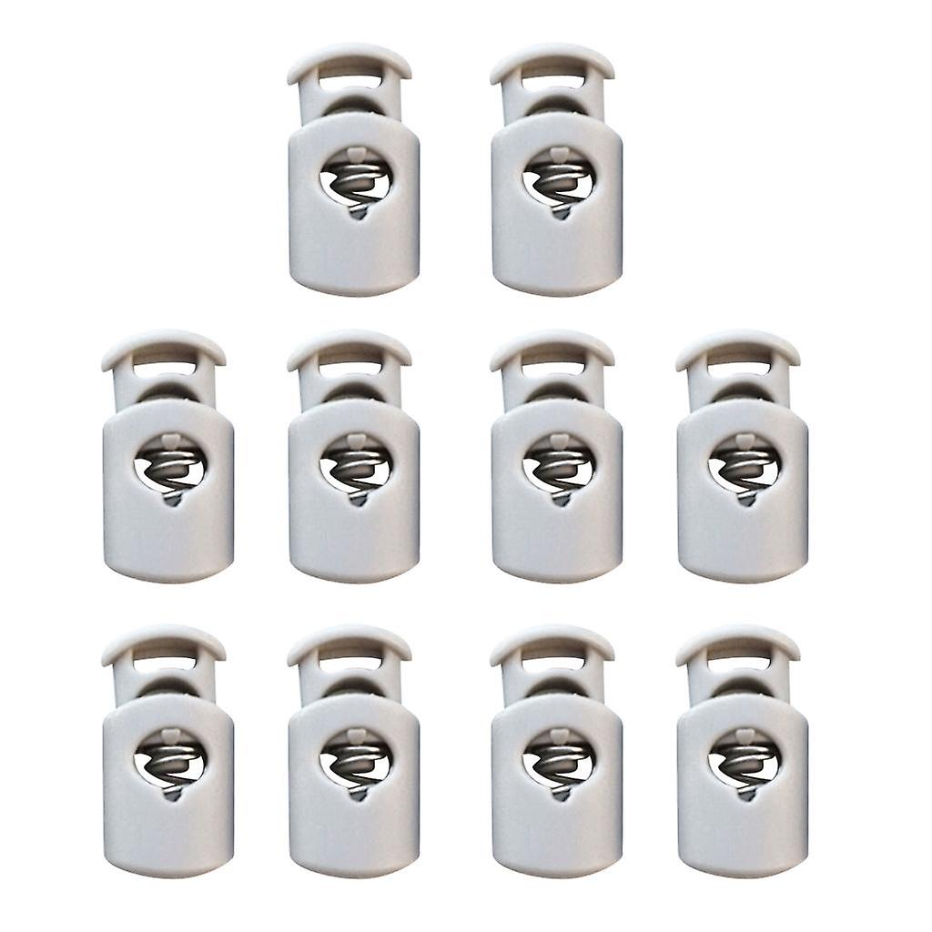 10 Pieces Plastic Barrel Shock Cord Rope Spring Toggle End Lock Stoppers