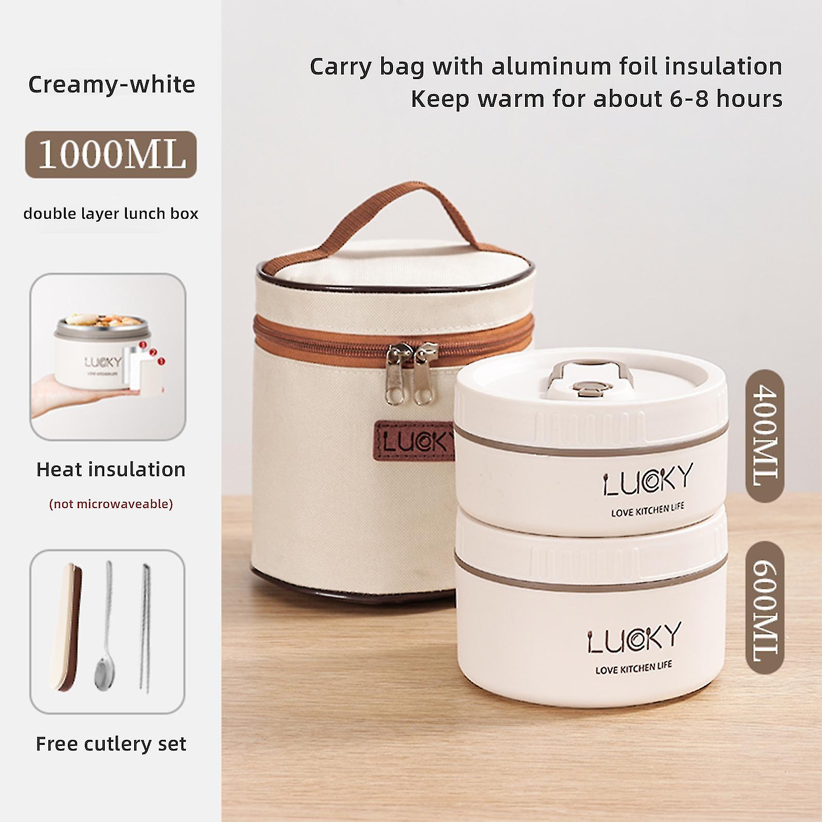 3pcs/set Bpa Free Leakproof Microwave Lunch Box Container Food With Spoon Chopsticks