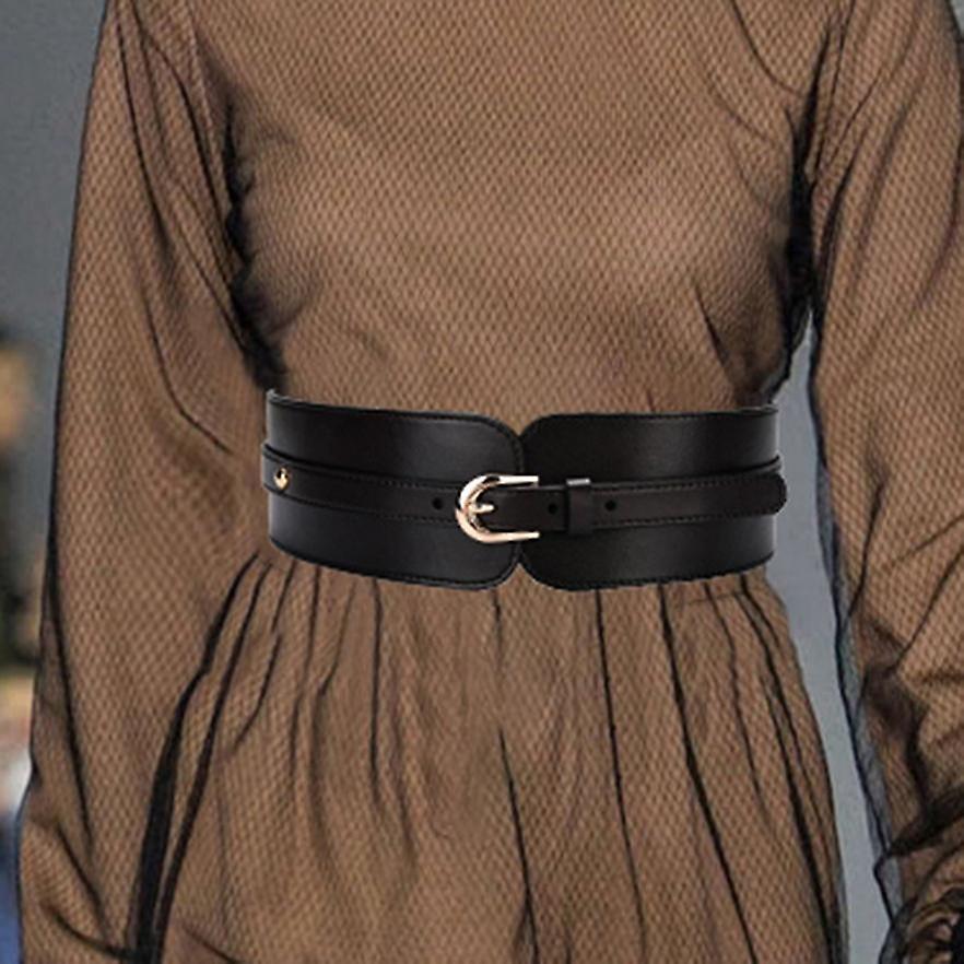 Women's Casual Simple Wide Belt Pin Buckle Belt Elastic Belt