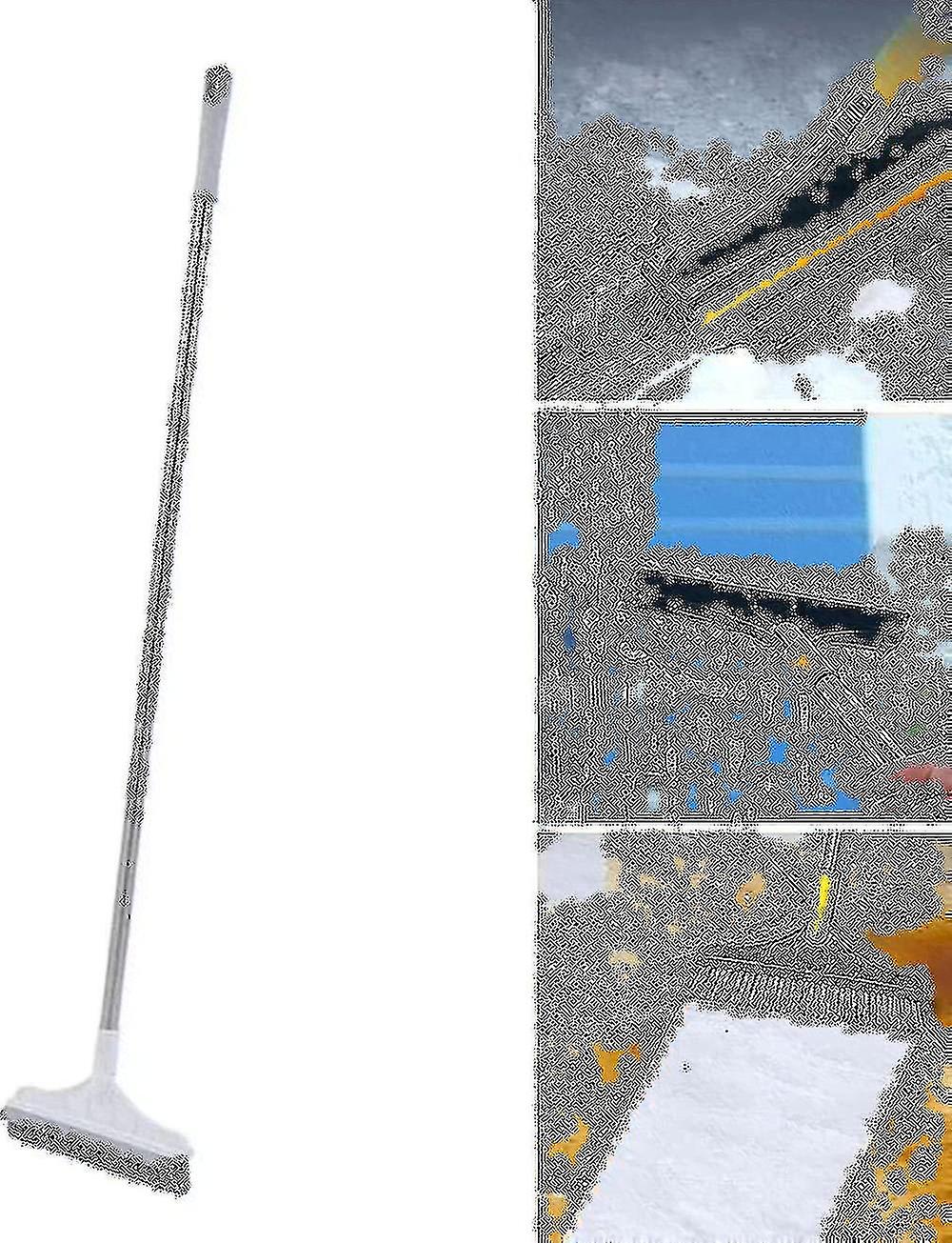 2 في 1 فرشاة فرشاة الأرضيات ، تنظيف قابل للتعديل على شكل حرف V مع مقبض طويل ، ممسحة شقوق مطبخ الحمام