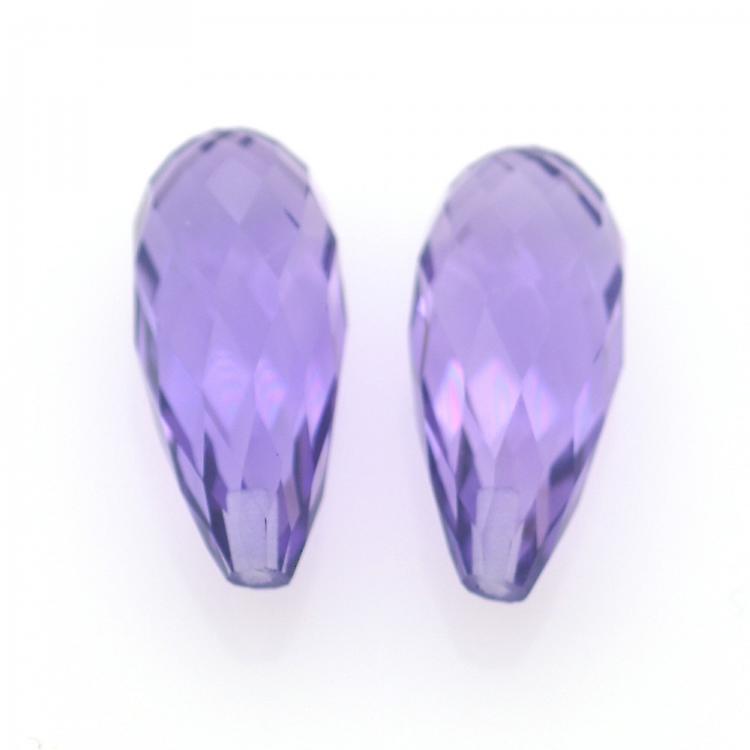 12.52ct Set Amethyst Briolette Cut awo48