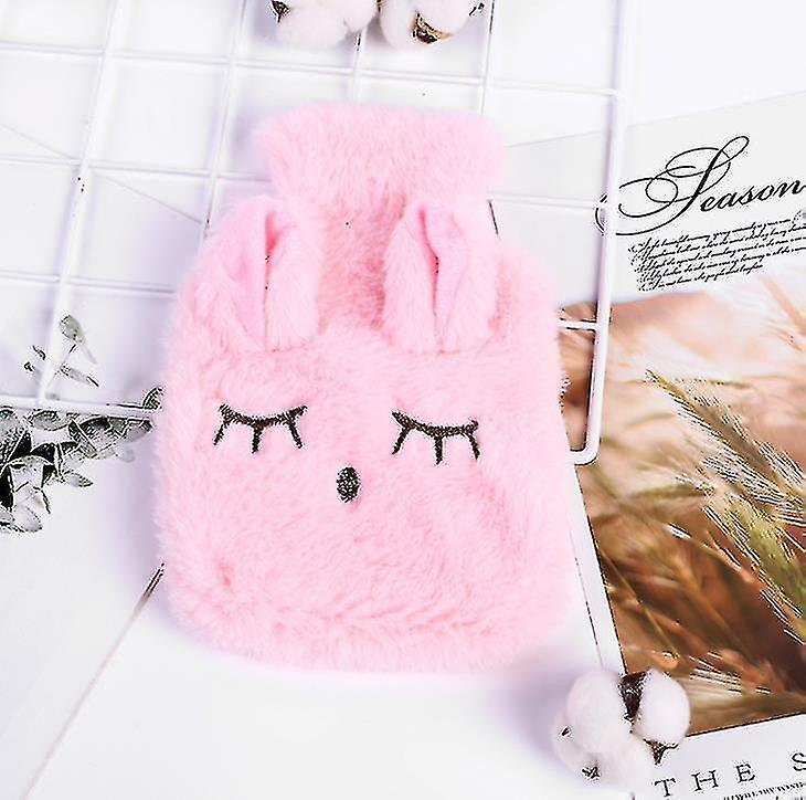 Reusable Winter Warm Heat Hand Warmer Pvc Hot Water Bottle Bag Knitted Soft Rabbit Cozy Cover