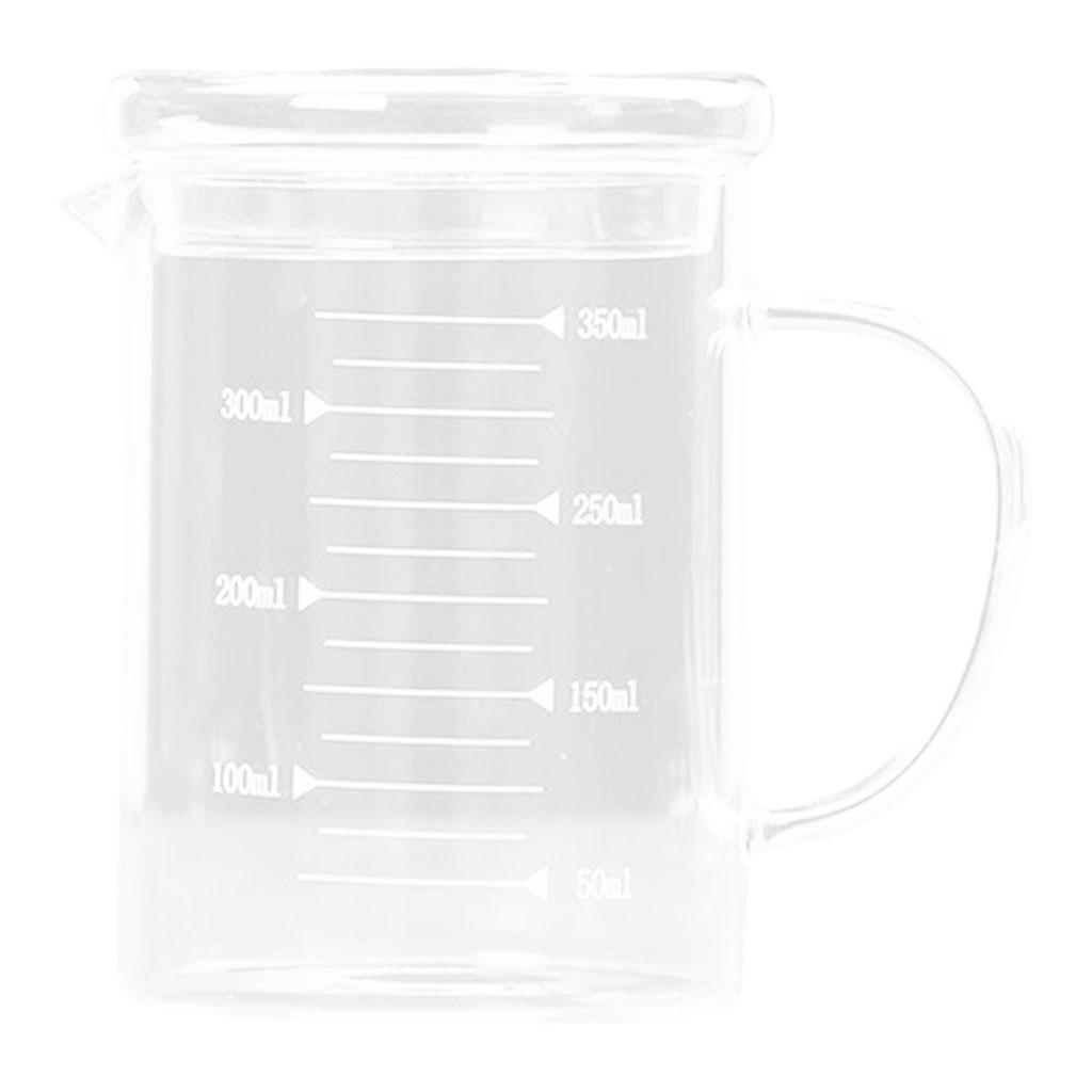 Glass Measuring Cup with Lid with Handle Multi-Function for Kitchen 350ml