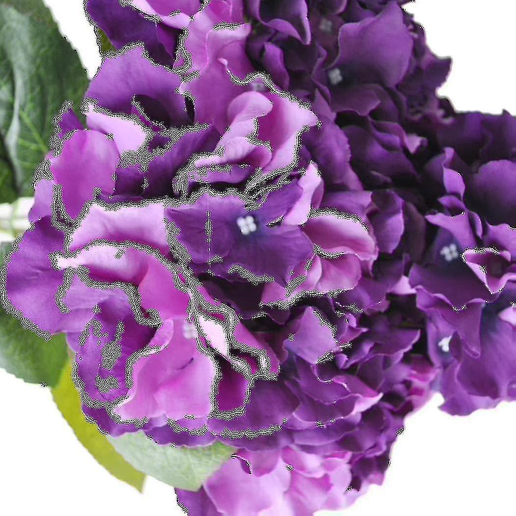 Artificial Hydrangea Flower 5 Big Heads Bouquet Purple