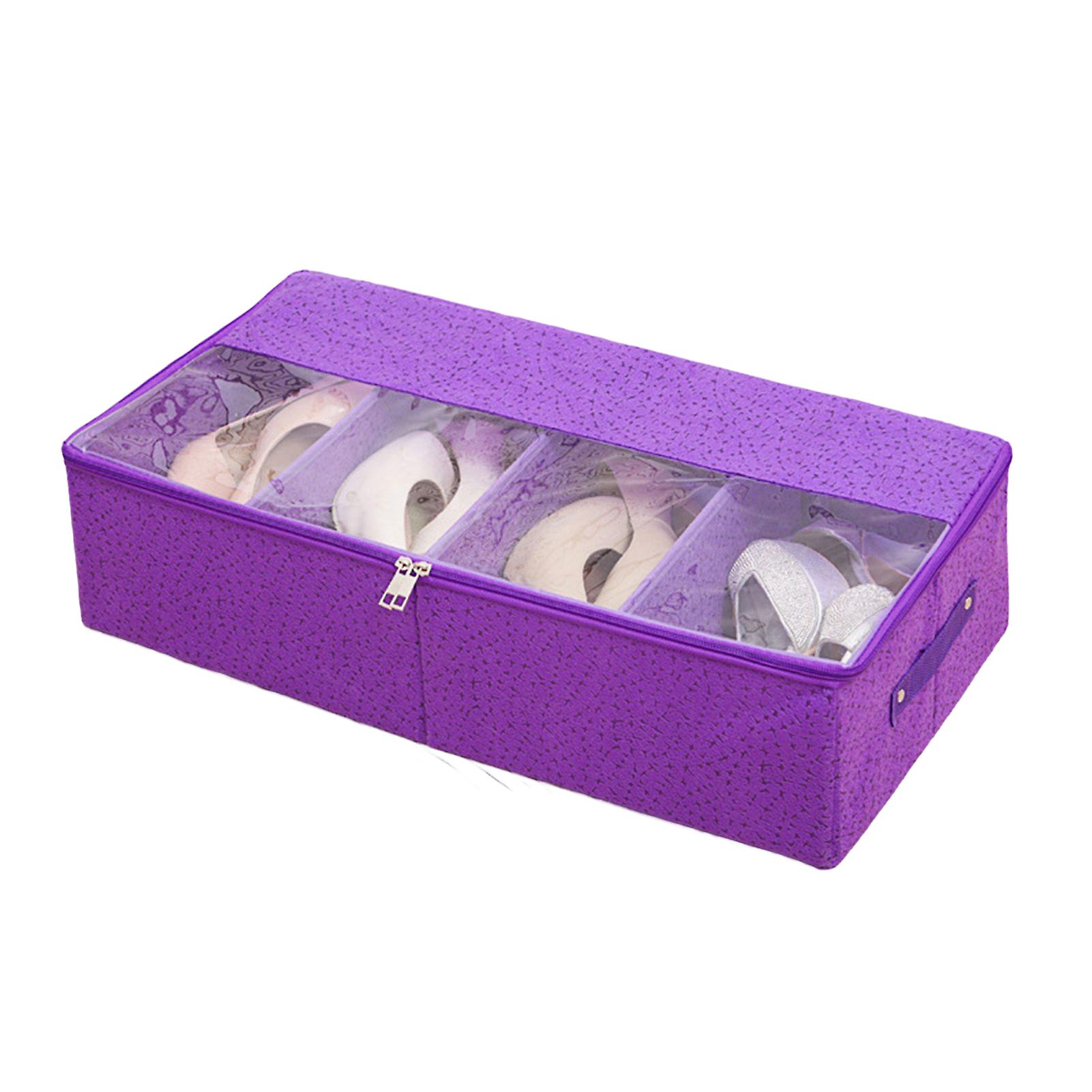 Foldable Thick Shoe Organizer With Window And Handles Shoe Box